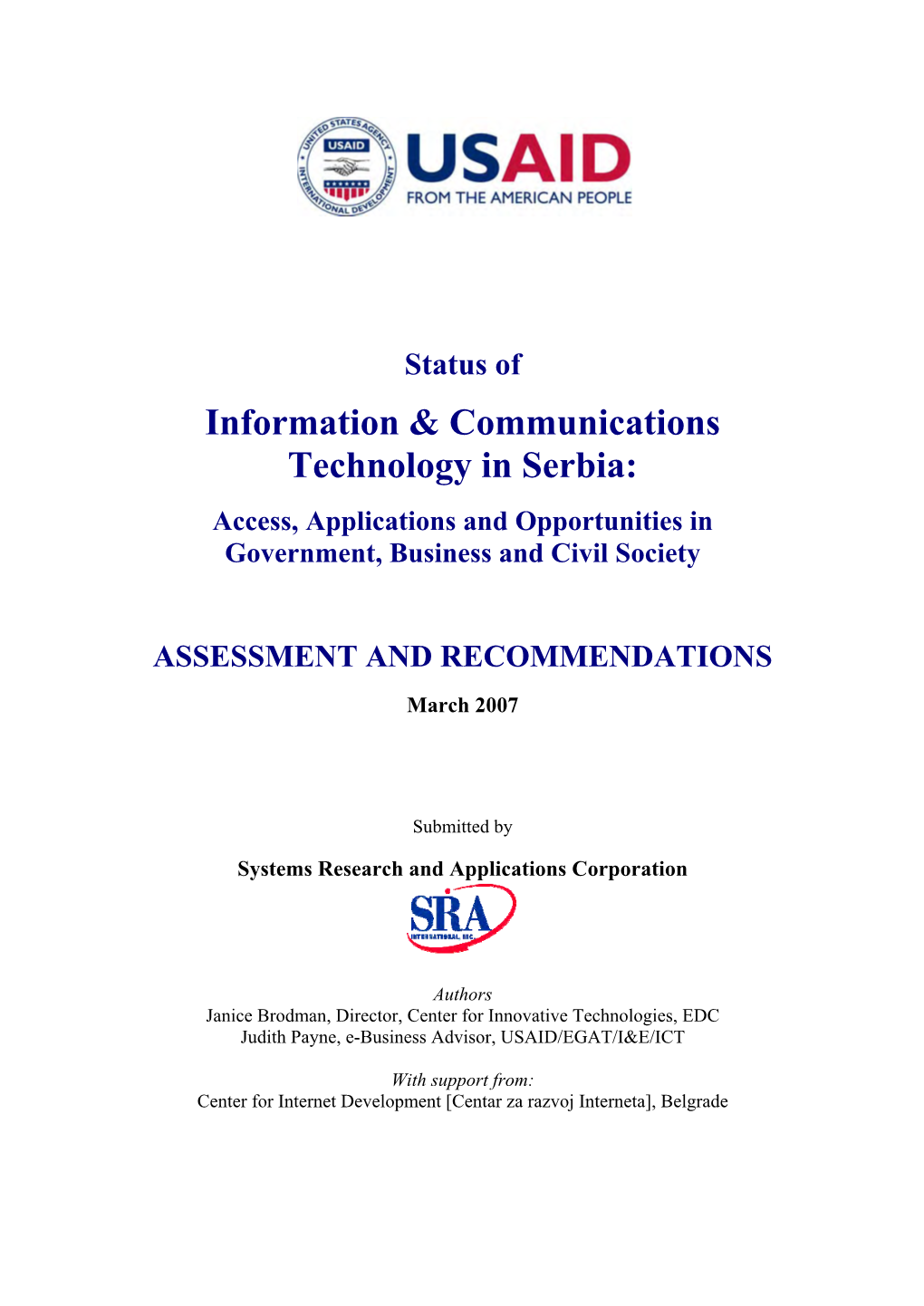 Information & Communications Technology in Serbia