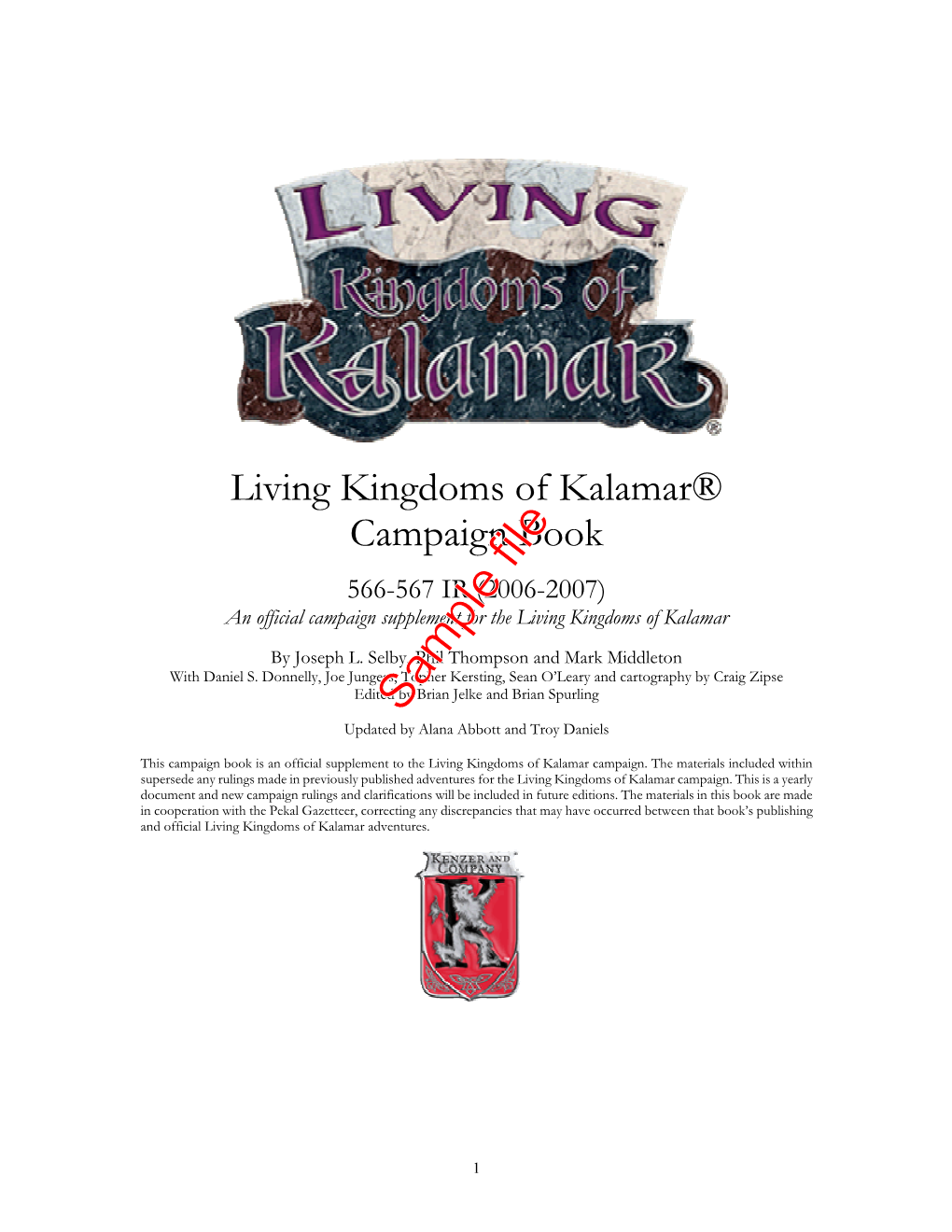 Living Kingdoms of Kalamar Campaign Book 556