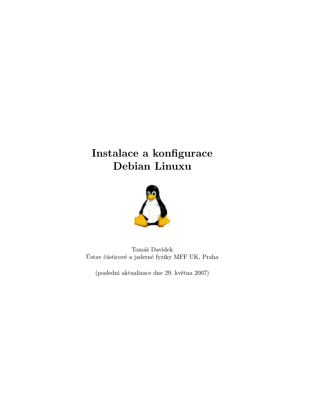 Instalace a Konfigurace Debian Linuxu