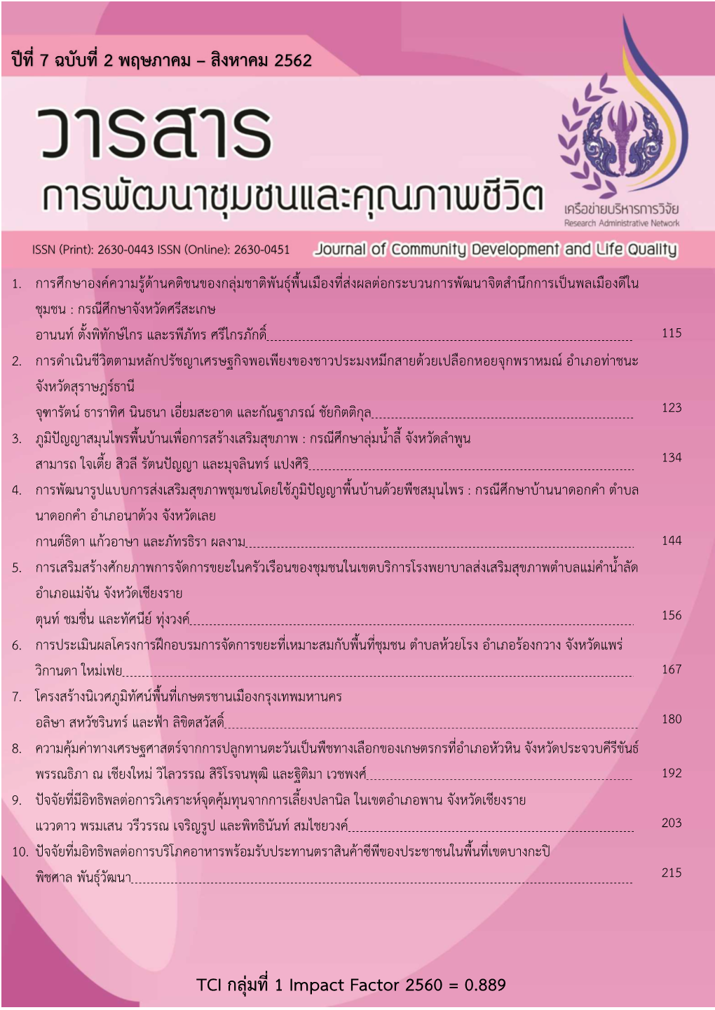 ป ที่7 ฉบับที่2 พฤษภาคม – สิงหาคม 2562 TCI กลุ มที่1 Impac