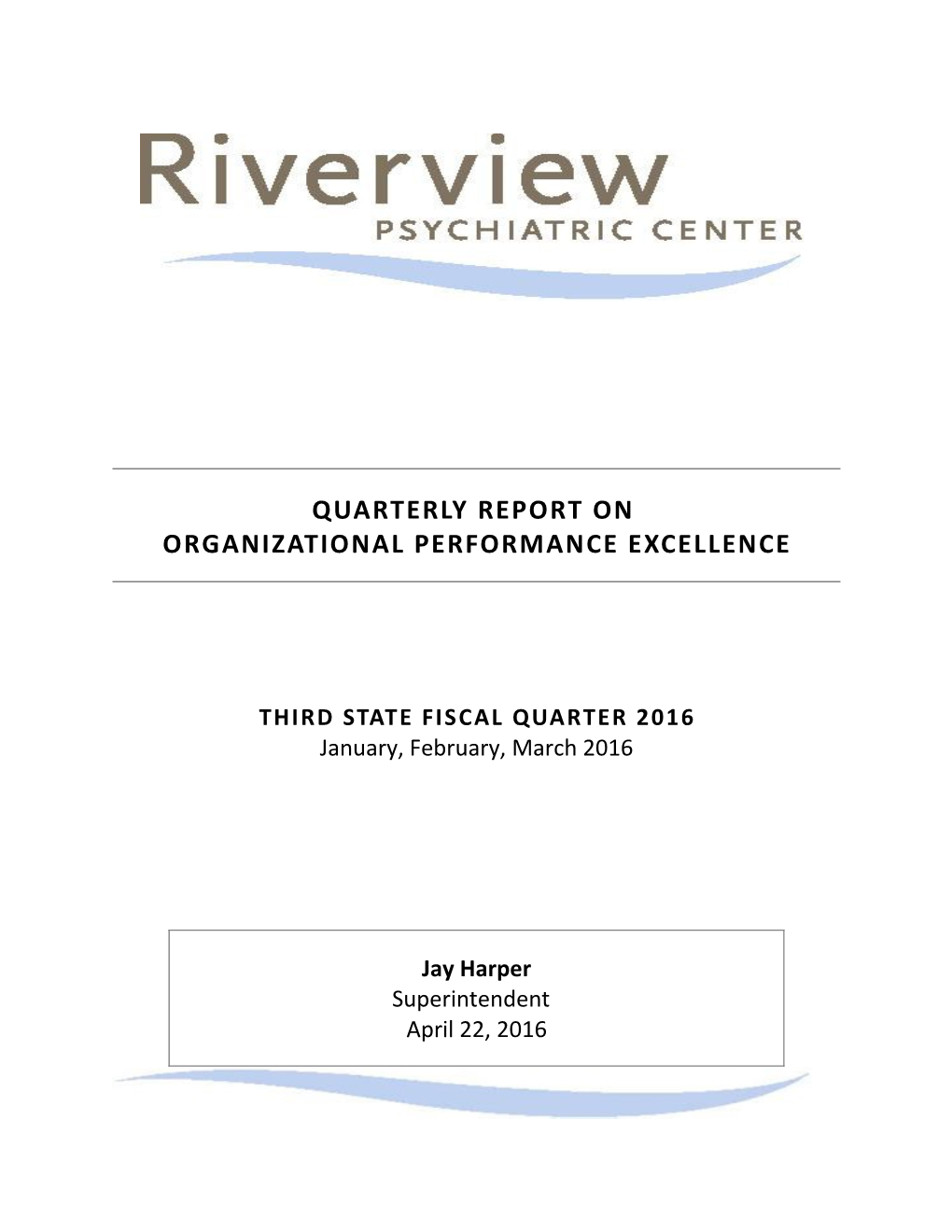 Quarterly Report On