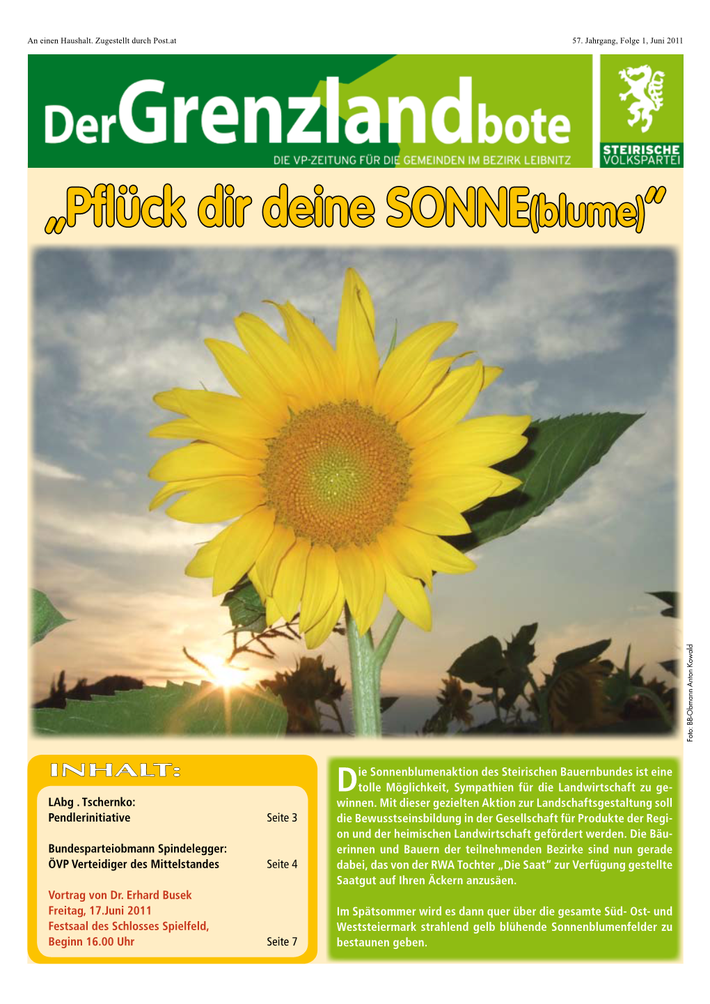 „Pflück Dir Deine SONNE(Blume)“ Foto: BB-Obmann Anton Kowald Anton BB-Obmann Foto