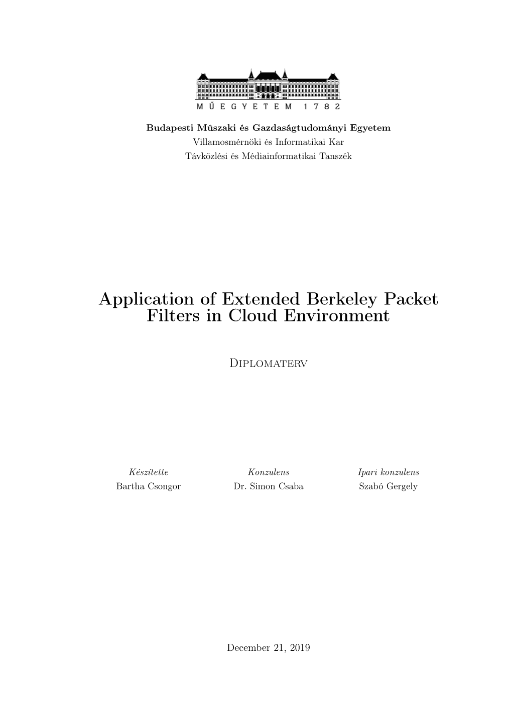 Application of Extended Berkeley Packet Filters in Cloud Environment