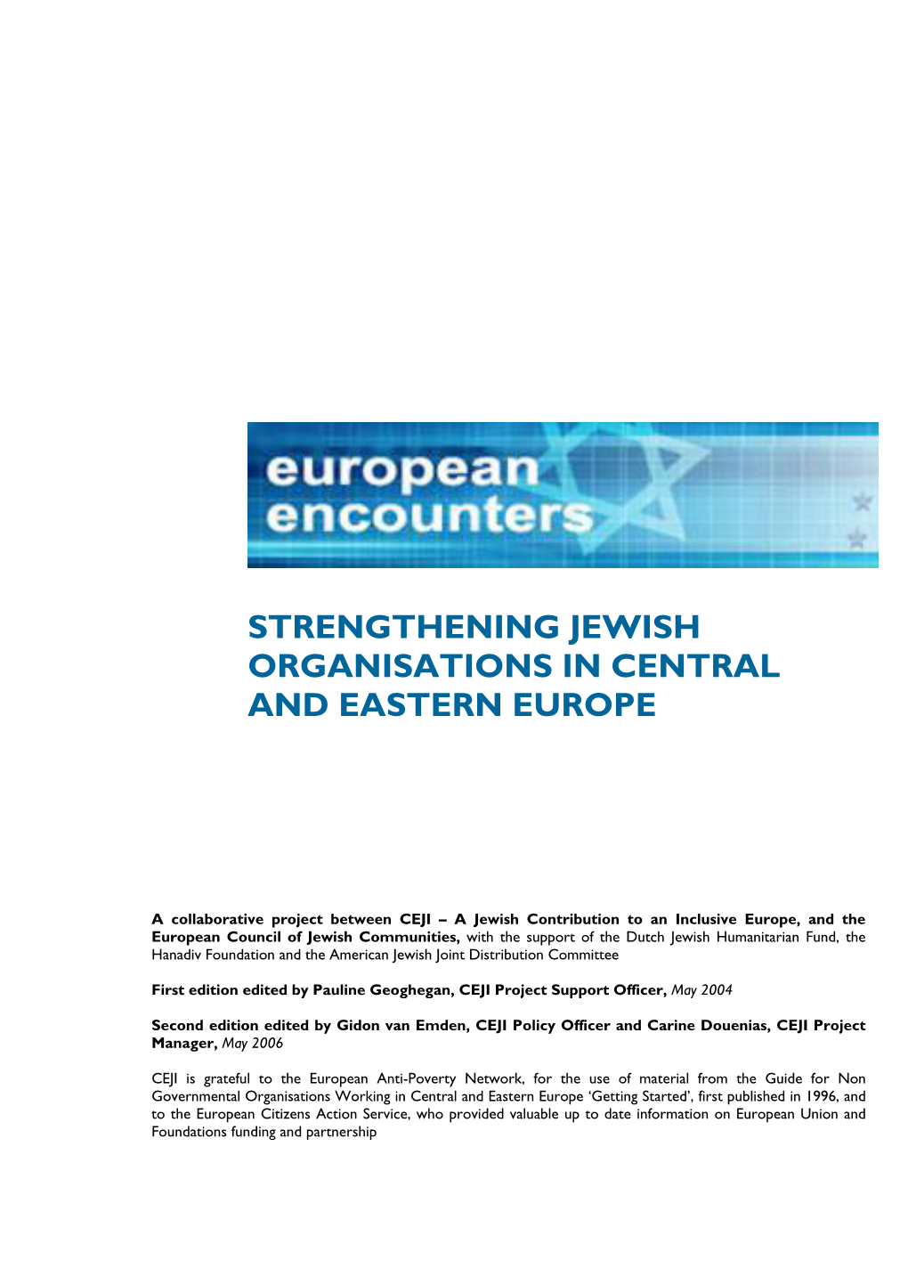 Strengthening Jewish Organisations in Central and Eastern Europe