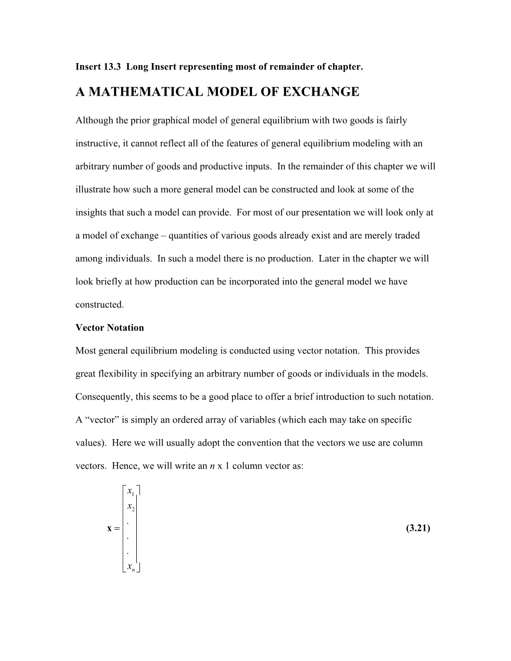 A Mathematical Model of Exchange