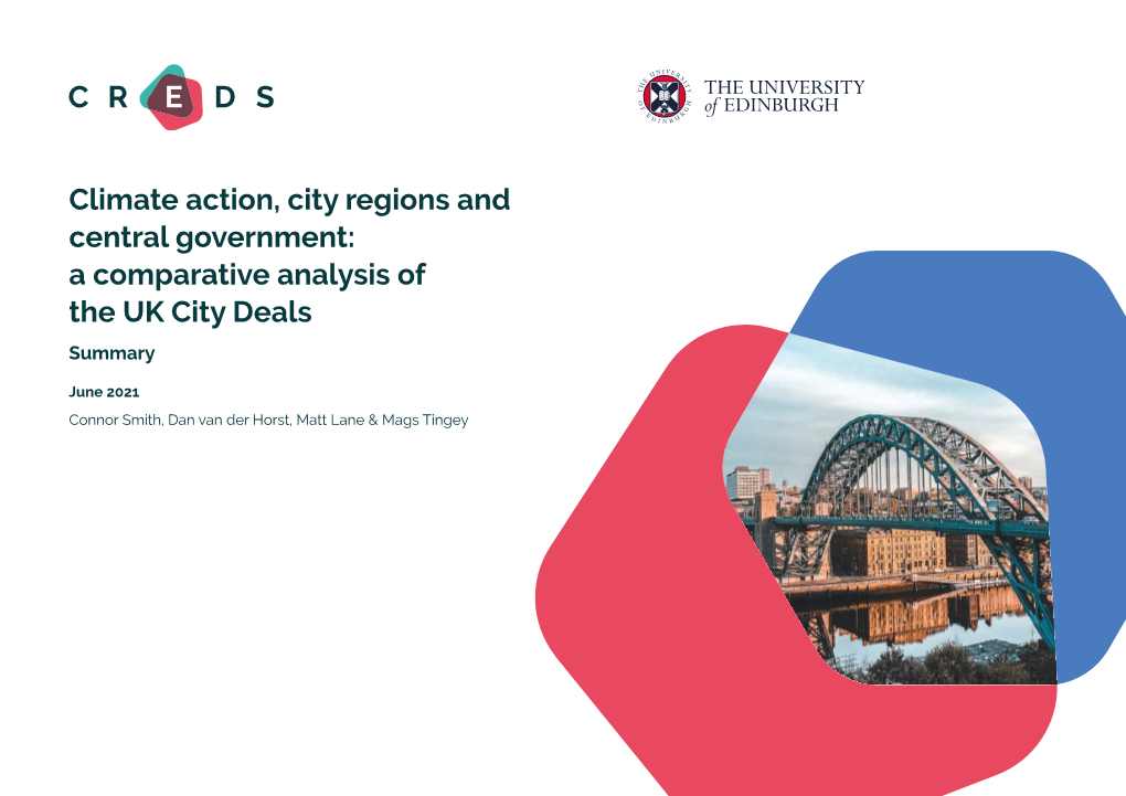 Climate Action, City Regions and Central Government: a Comparative Analysis of the UK City Deals Summary