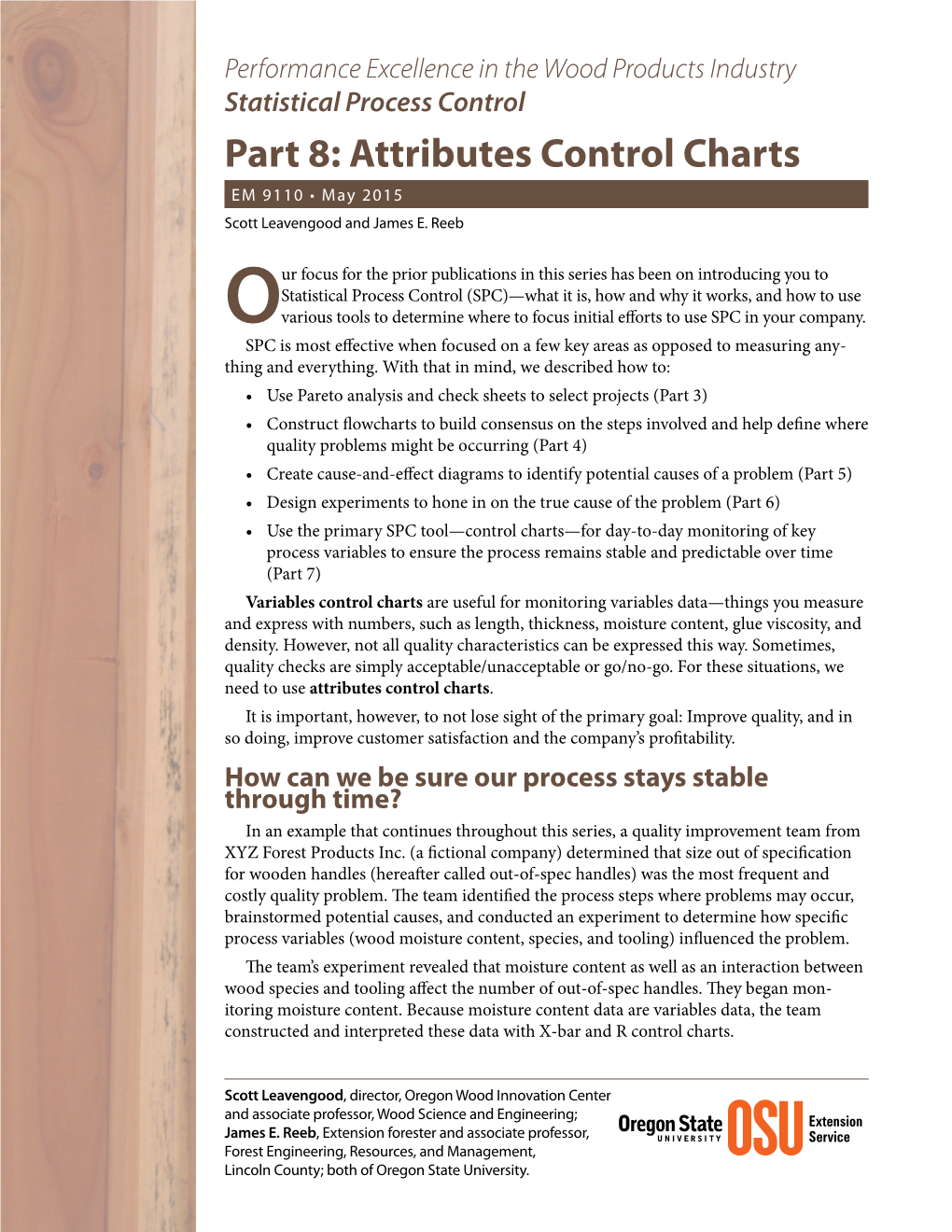 Statistical Process Control, Part 8: Attributes Control Charts