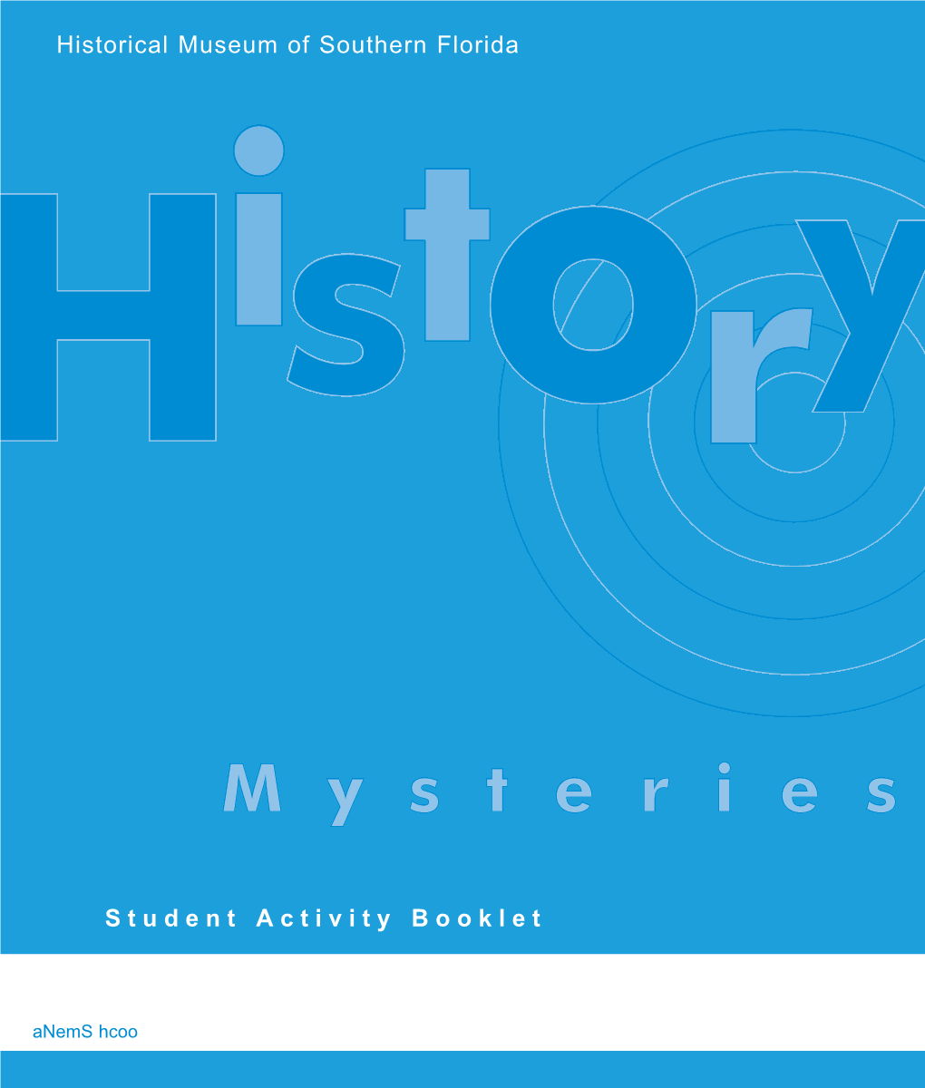 Student Activity Booklet Historical Museum of Southern Florida