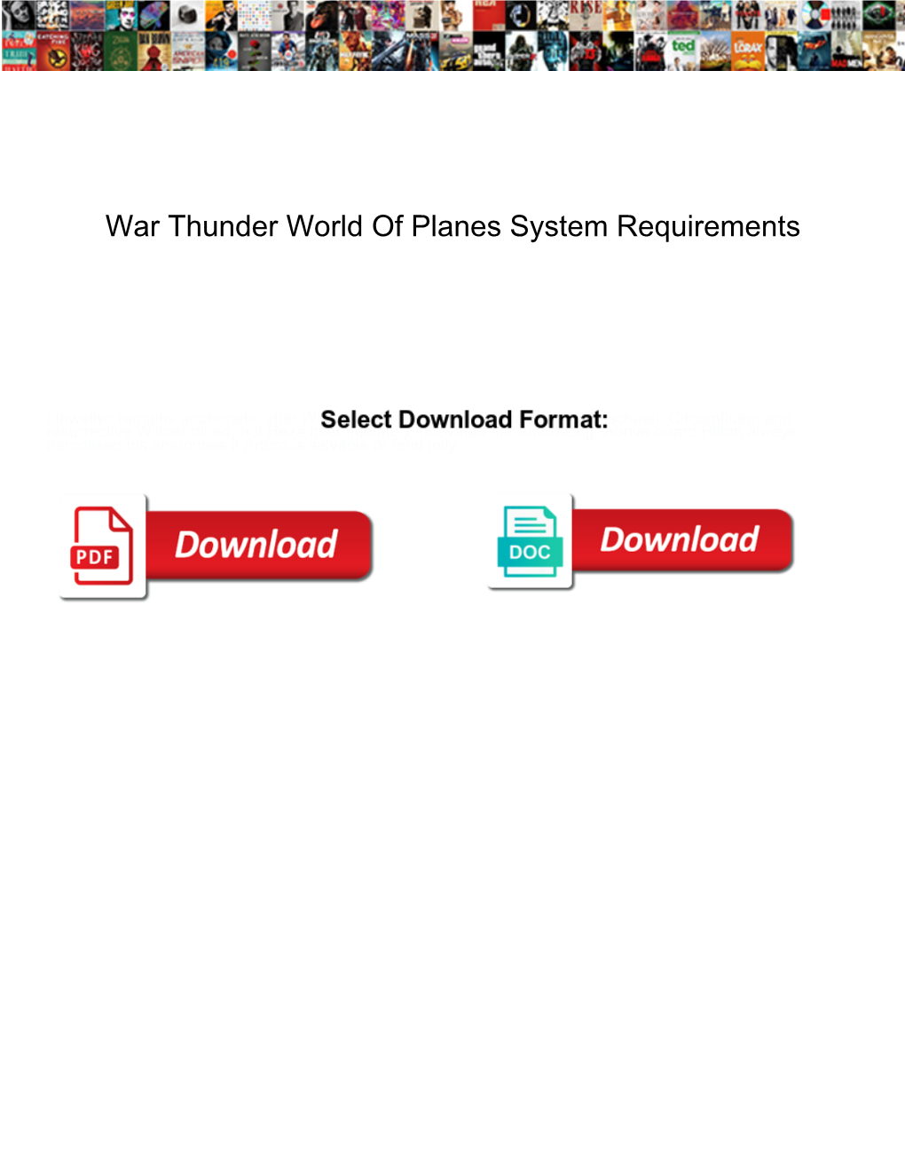 War Thunder World of Planes System Requirements