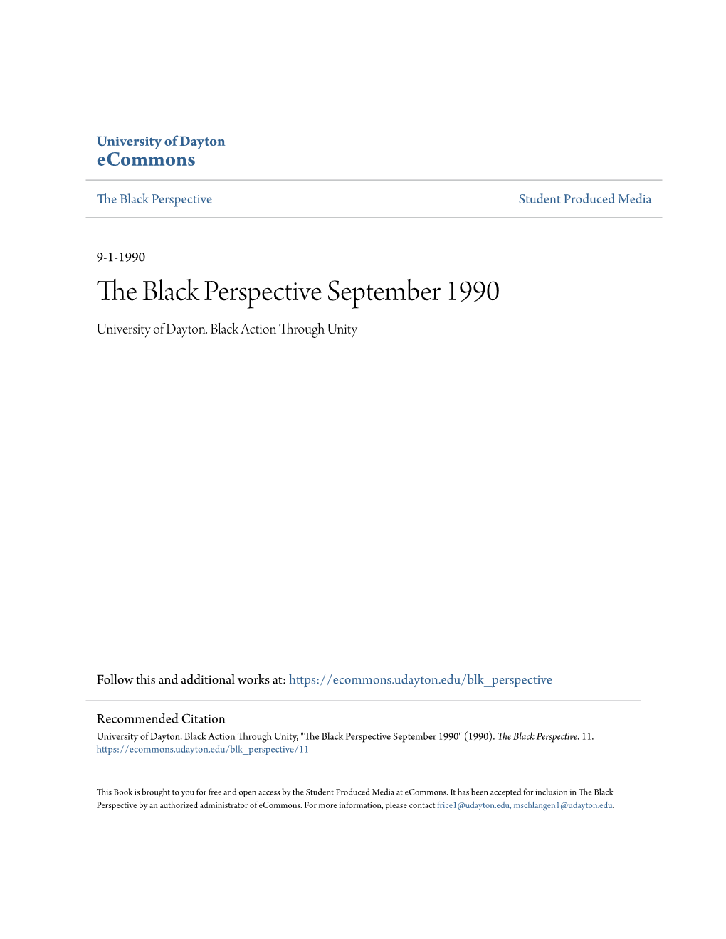 The Black Perspective September 1990