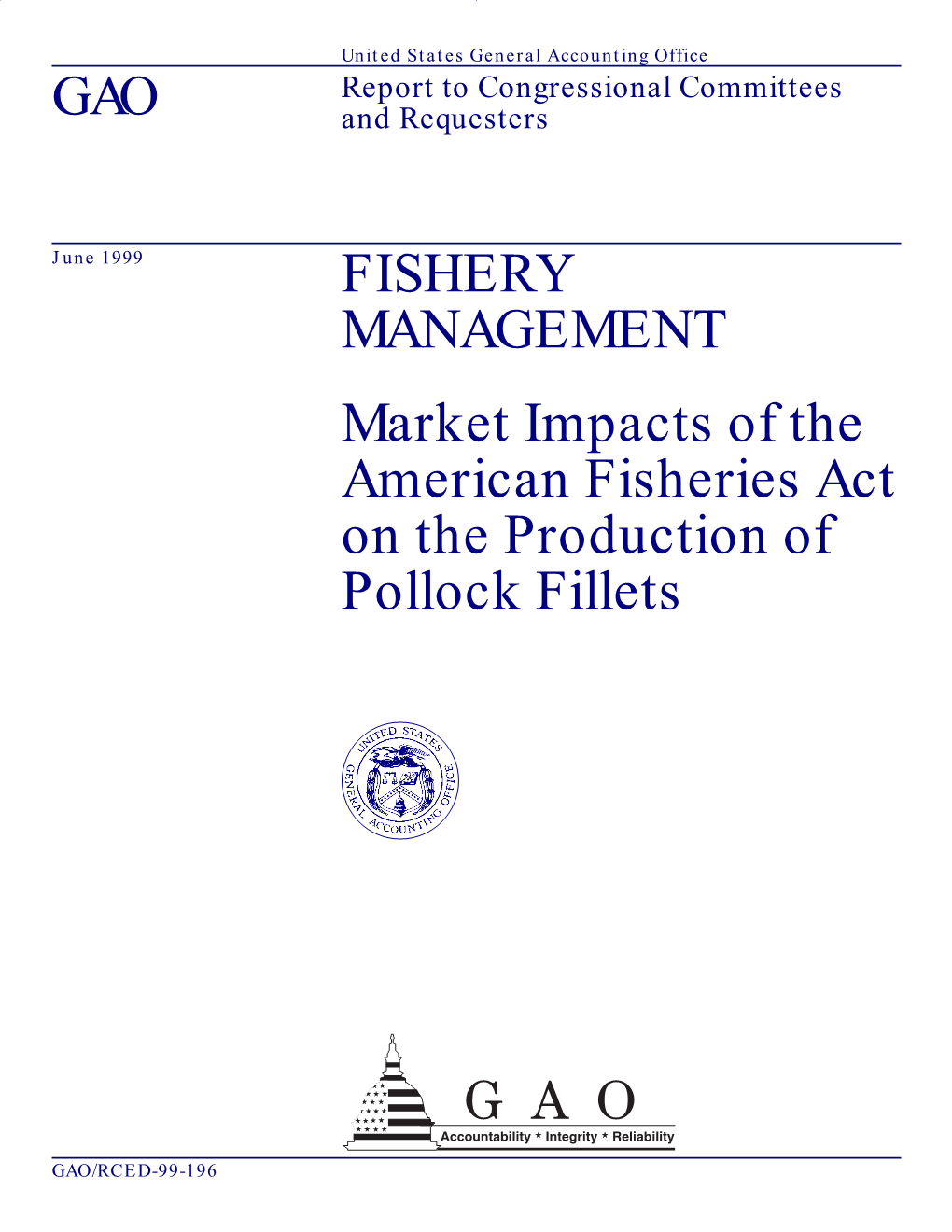 RCED-99-196 Fishery Management