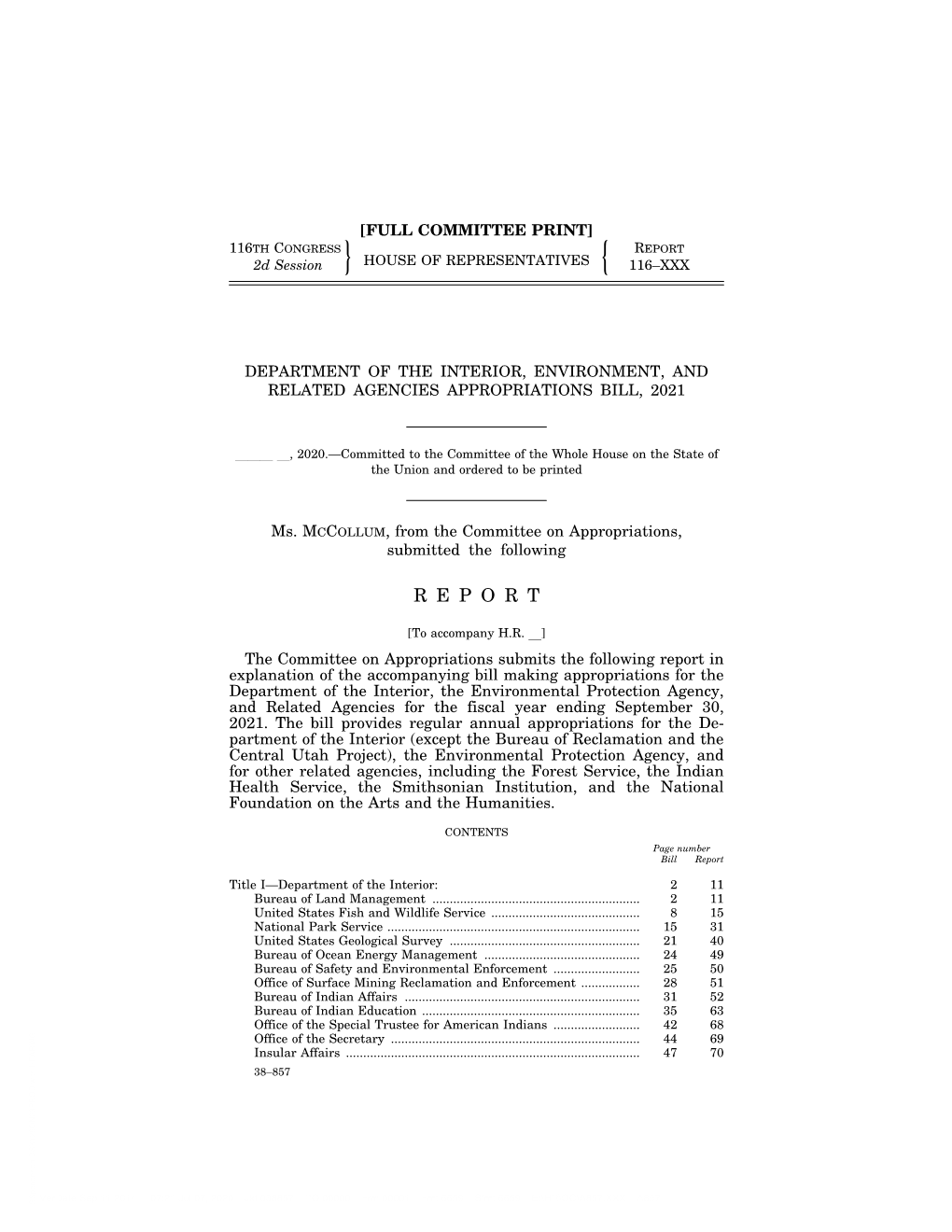 Committee a Report