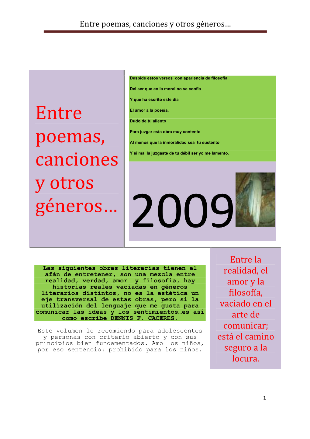 Entre Poemas, Canciones Y Otros Géneros…