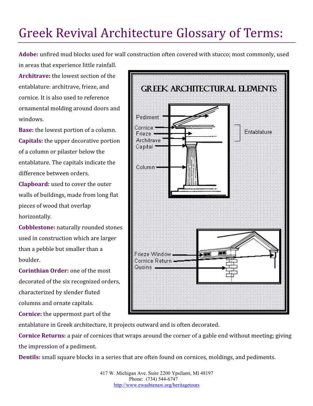 Greek Revival Architecture Glossary of Terms