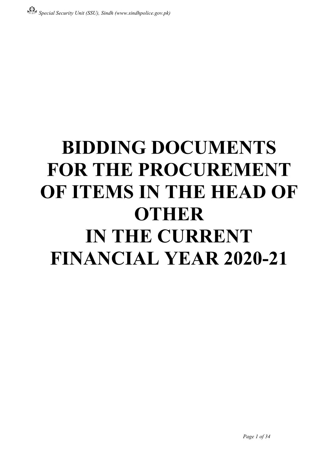 Bid Document of SSU Tender (6699)