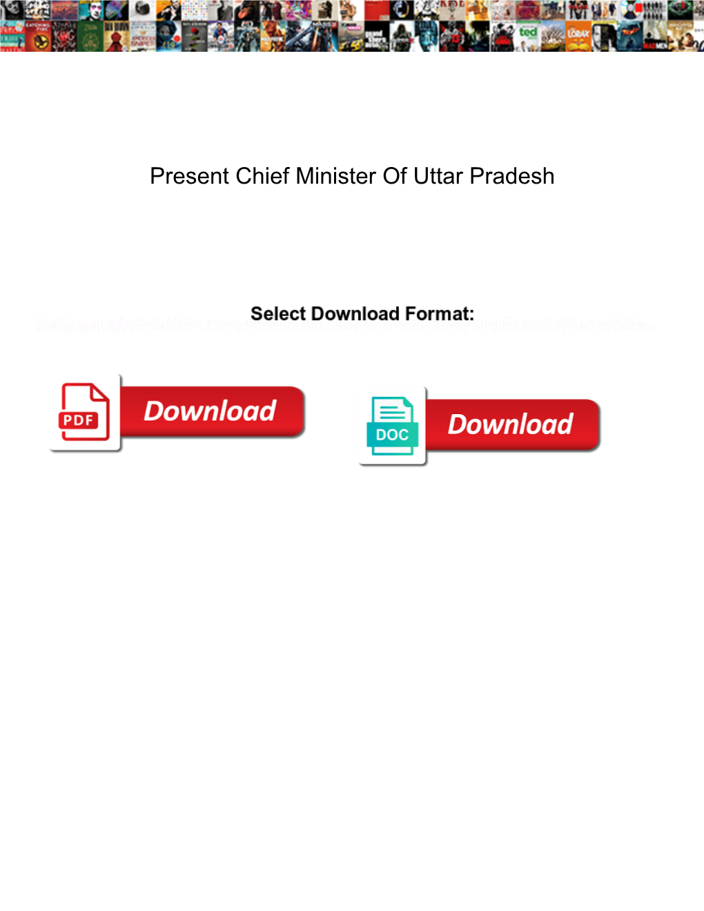 Present Chief Minister of Uttar Pradesh