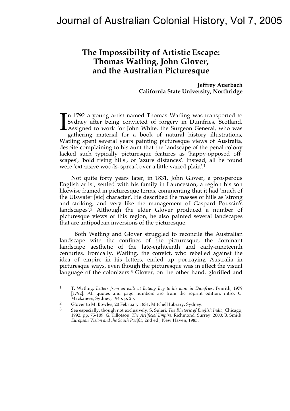 Journal of Australian Colonial History, Vol 7, 2005