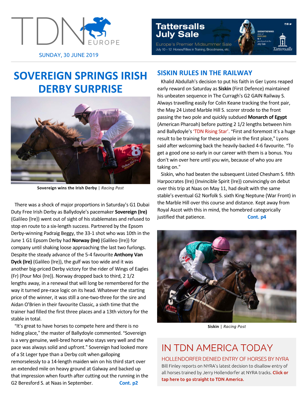 Sovereign Springs Irish Derby Surprise