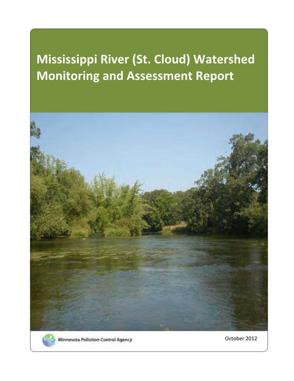 Mississippi River – St. Cloud Watershed Monitoring And