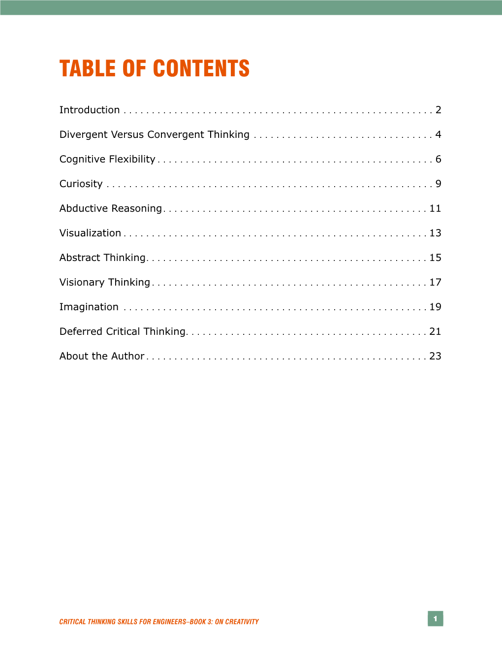 Table of Contents