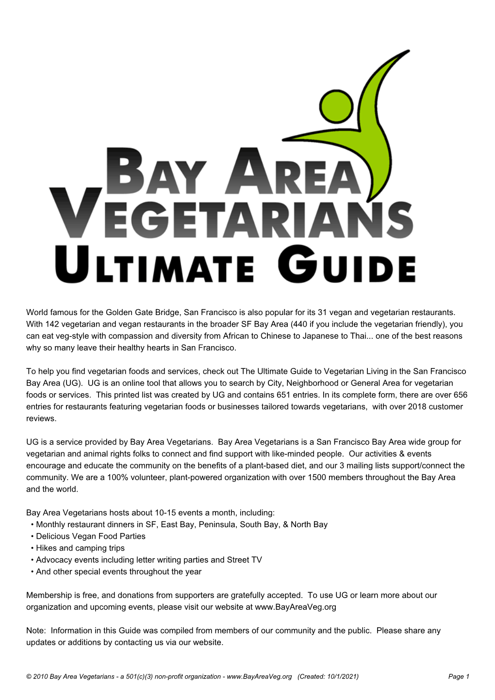 Complete SF Bay Area Vegetarian Guide