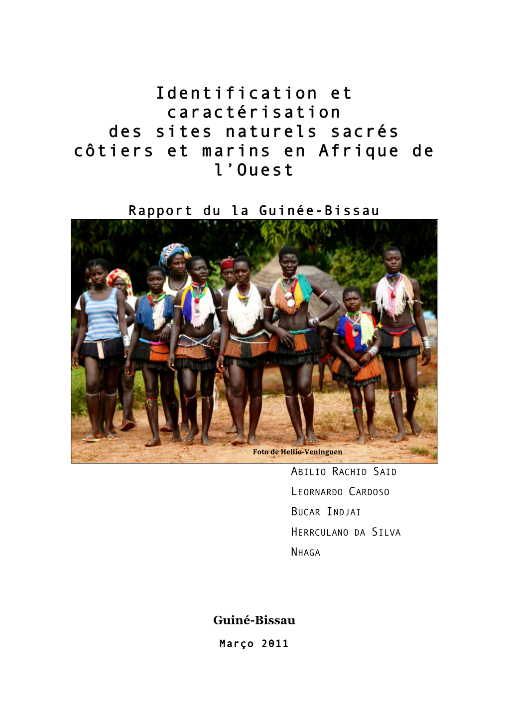 Identification Et Caractérisation Des Sites Naturels Sacrés Côtiers Et Marins En Afrique De L’Ouest