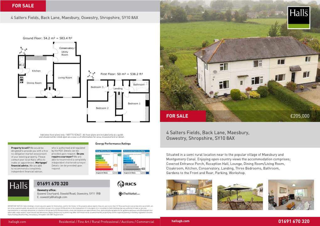 4 Salters Fields, Back Lane, Maesbury, Oswestry, Shropshire, SY10 8AX