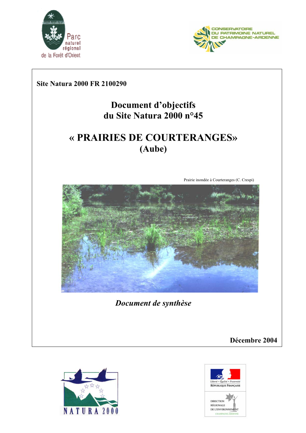 PRAIRIES DE COURTERANGES» (Aube)