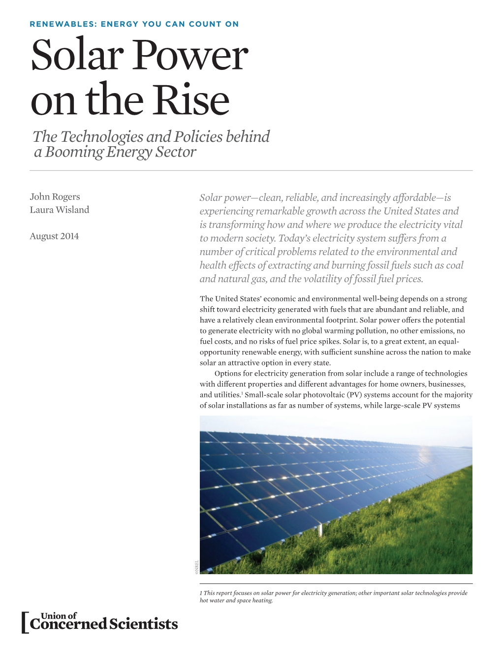 Solar Power on the Rise the Technologies and Policies Behind a Booming Energy Sector