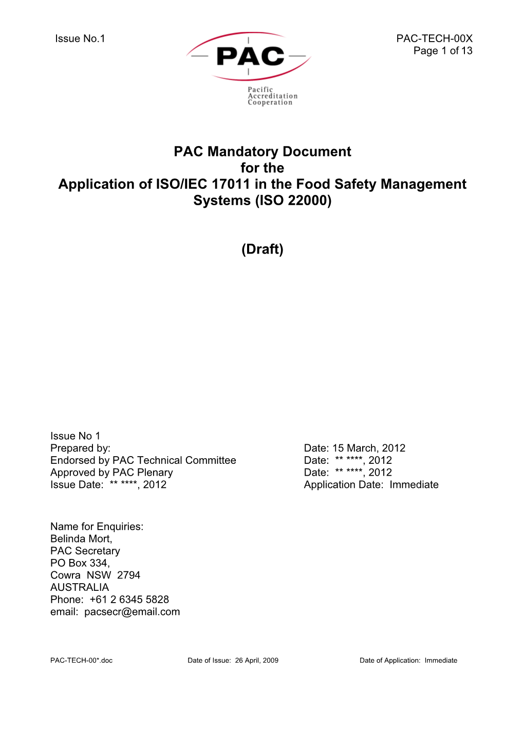 Title:Policies and Procedures for a Multilateral Recognition Agreement Among Accreditation