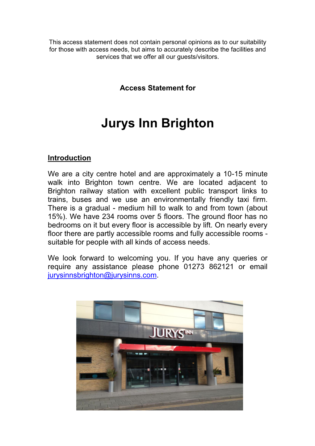 Jurys Inn Brighton