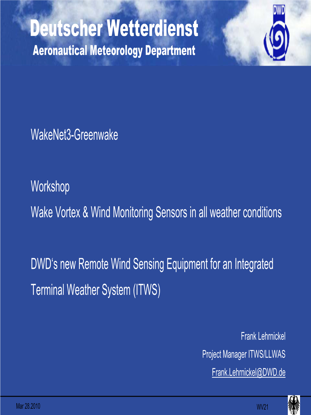 DWD's New Remote Wind Sensing Equipment for An