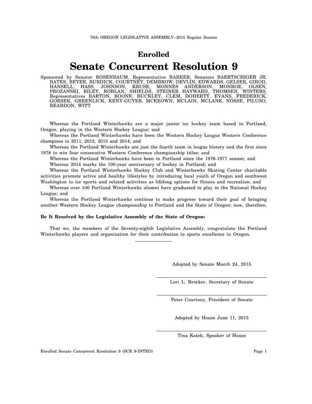 Senate Concurrent Resolution 9