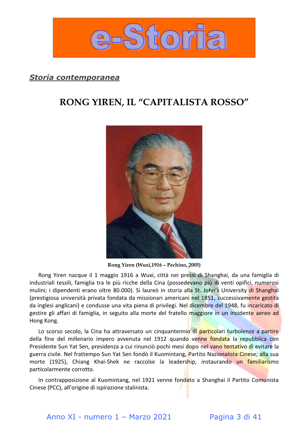 Rong Yiren, Il “Capitalista Rosso”