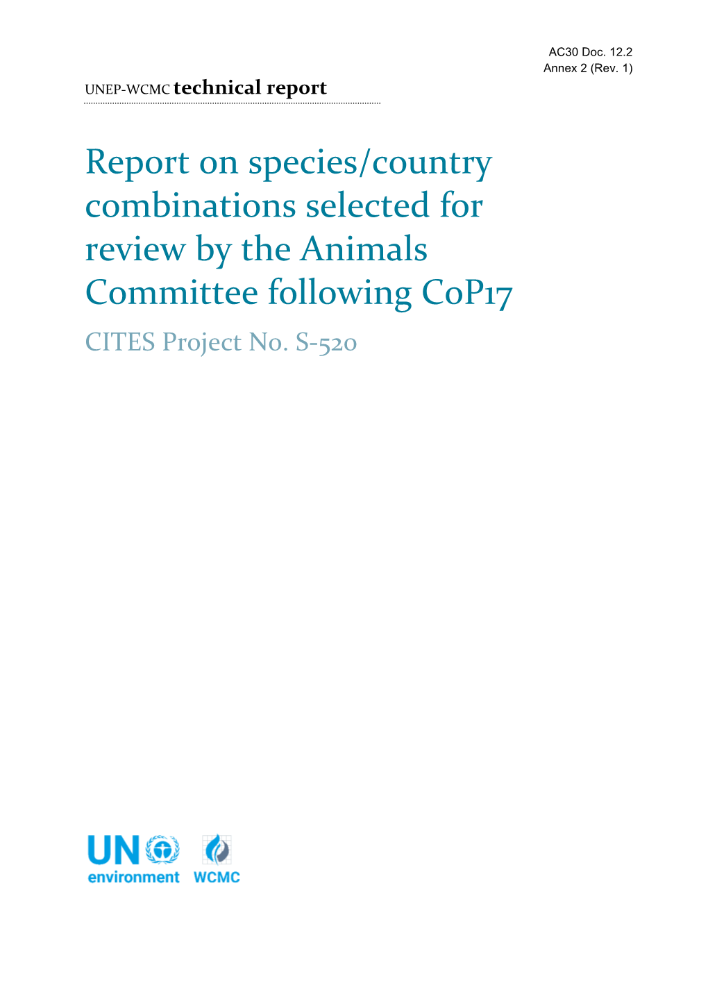 UNEP-WCMC Technical Report