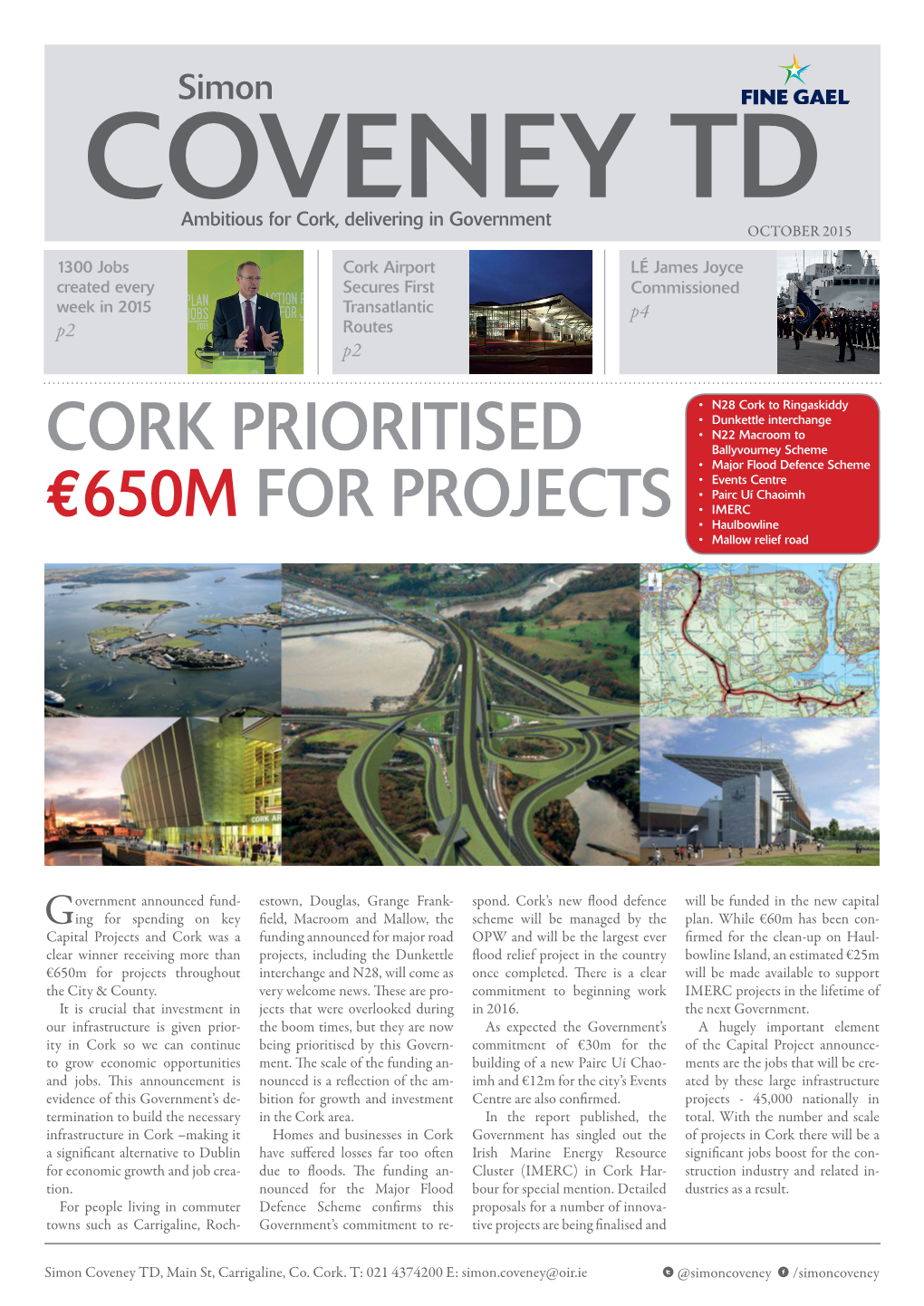 Cork Prioritised €650M for Projects