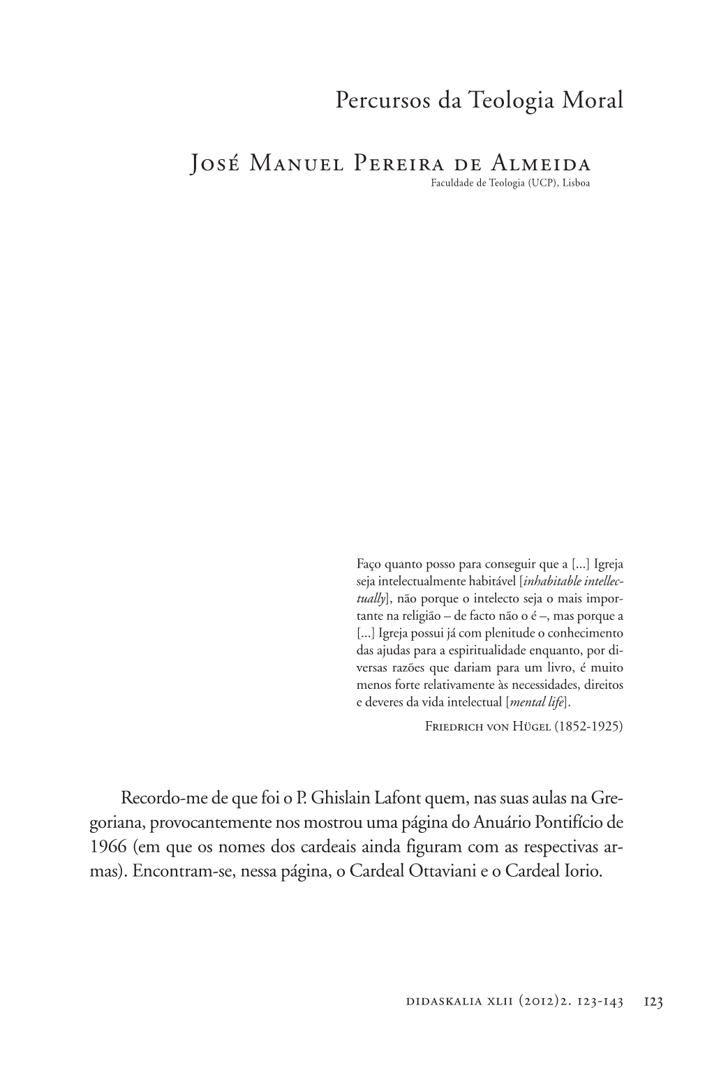 Percursos Da Teologia Moral José Manuel Pereira De Almeida