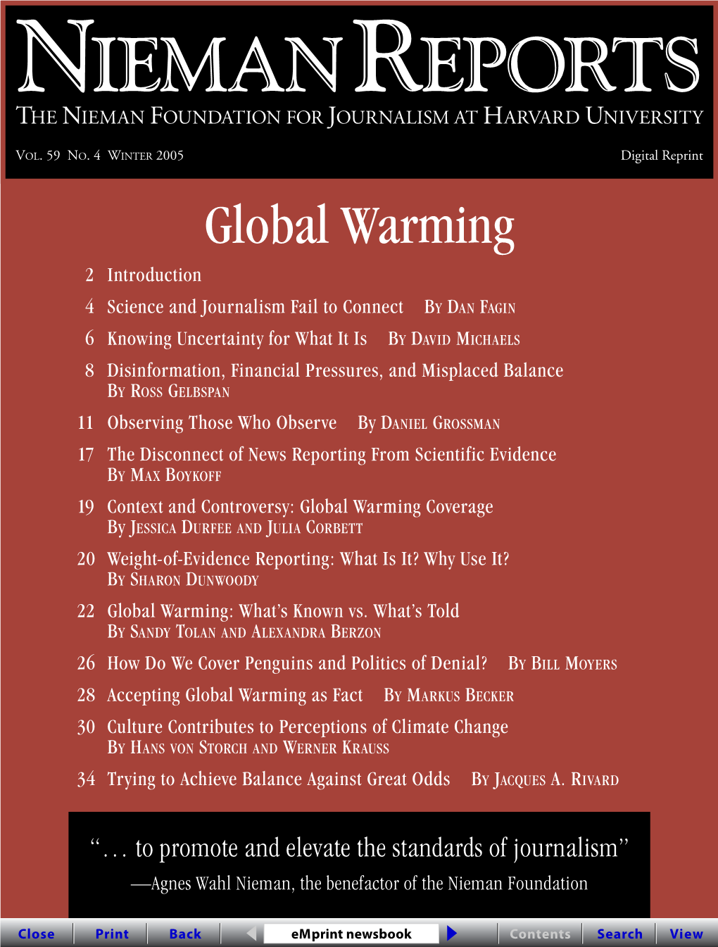 Nieman Reports, Winter 2005, Global Warming