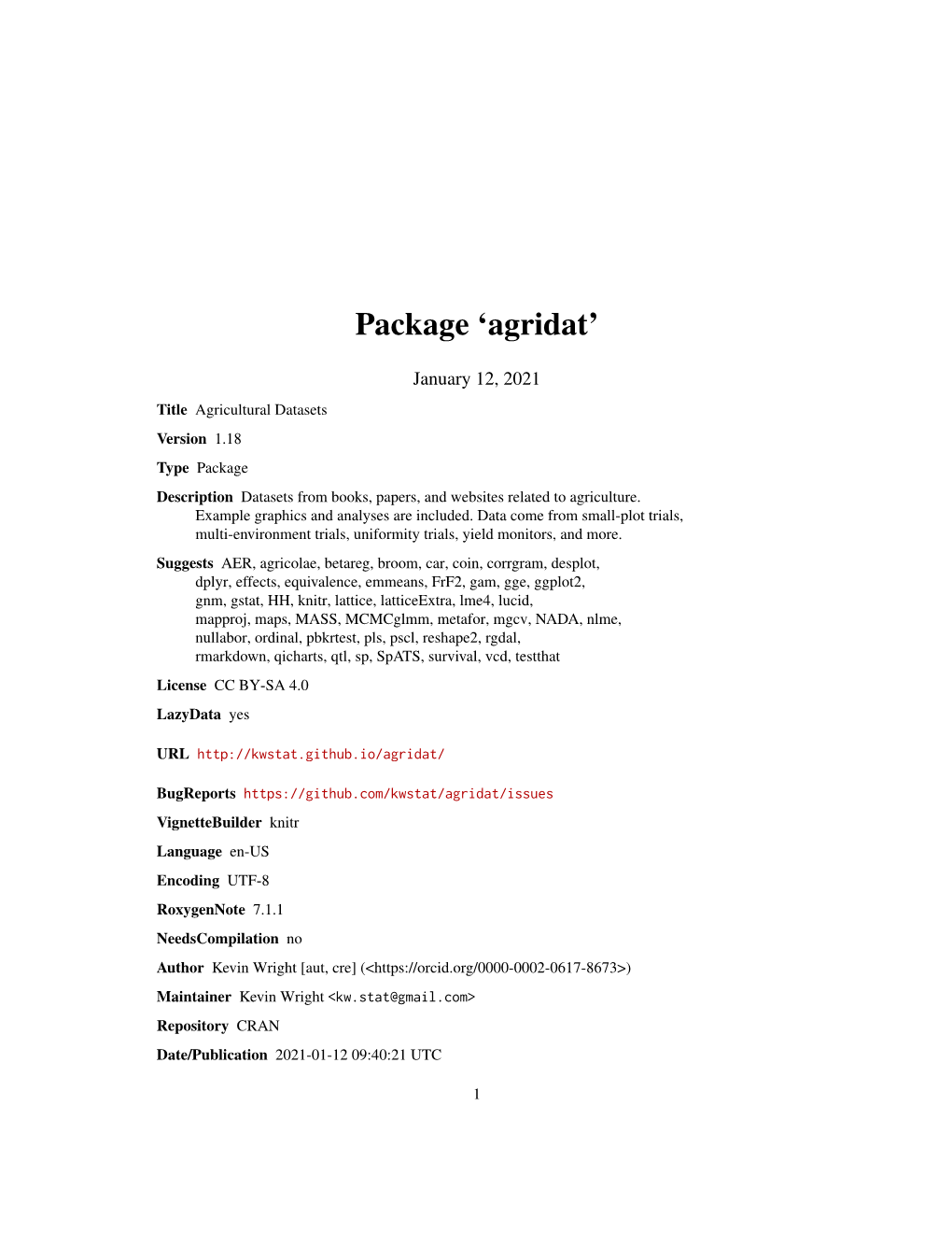 Package 'Agridat'