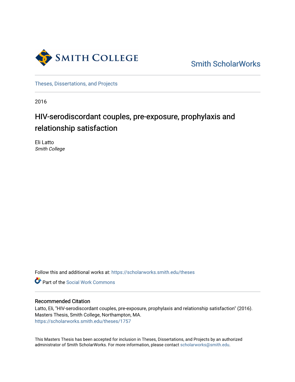 HIV-Serodiscordant Couples, Pre-Exposure, Prophylaxis and Relationship Satisfaction