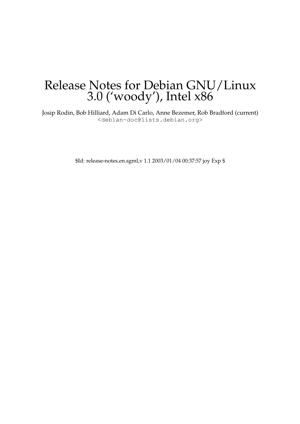 Release Notes for Debian GNU/Linux 3.0 ('Woody'), Intel