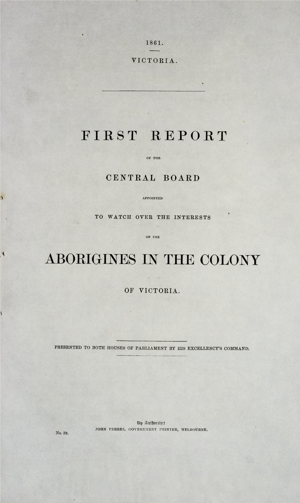 Aborigines in the Colony