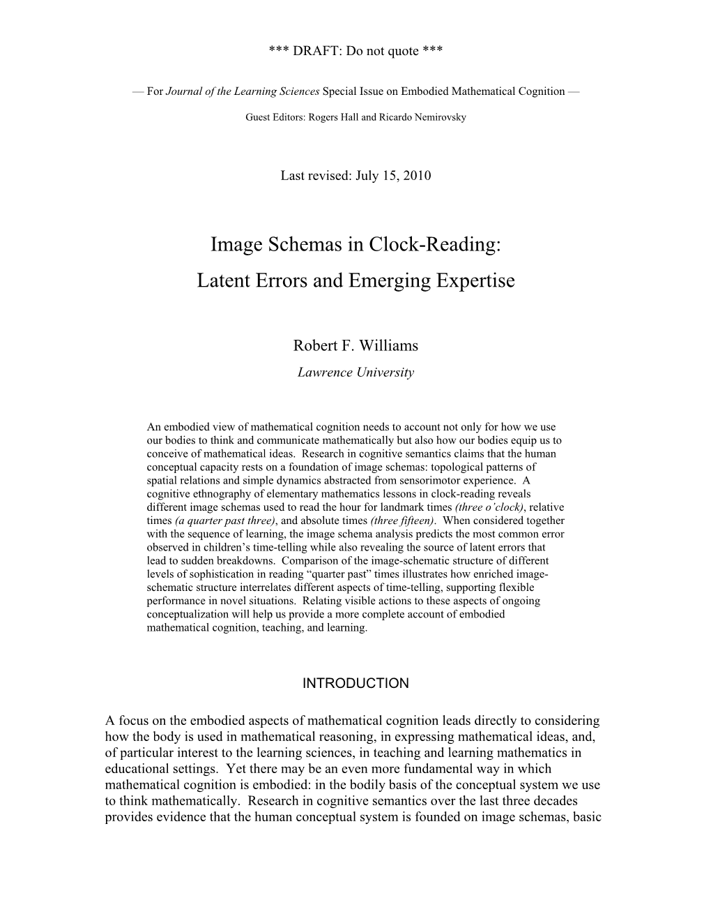 Image Schemas in Clock-Reading: Latent Errors and Emerging Expertise