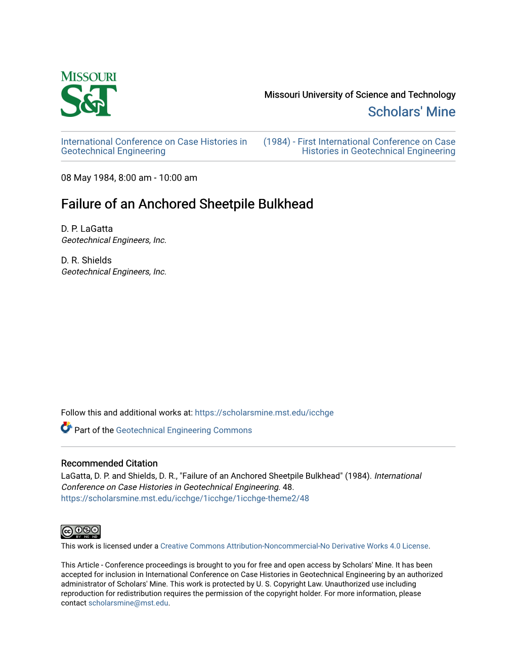 Failure of an Anchored Sheetpile Bulkhead