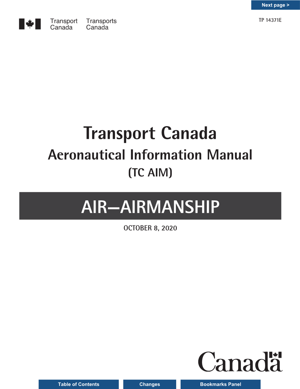 AIR—AIRMANSHIP OCTOBER 8, 2020 TC AIM October 8, 2020