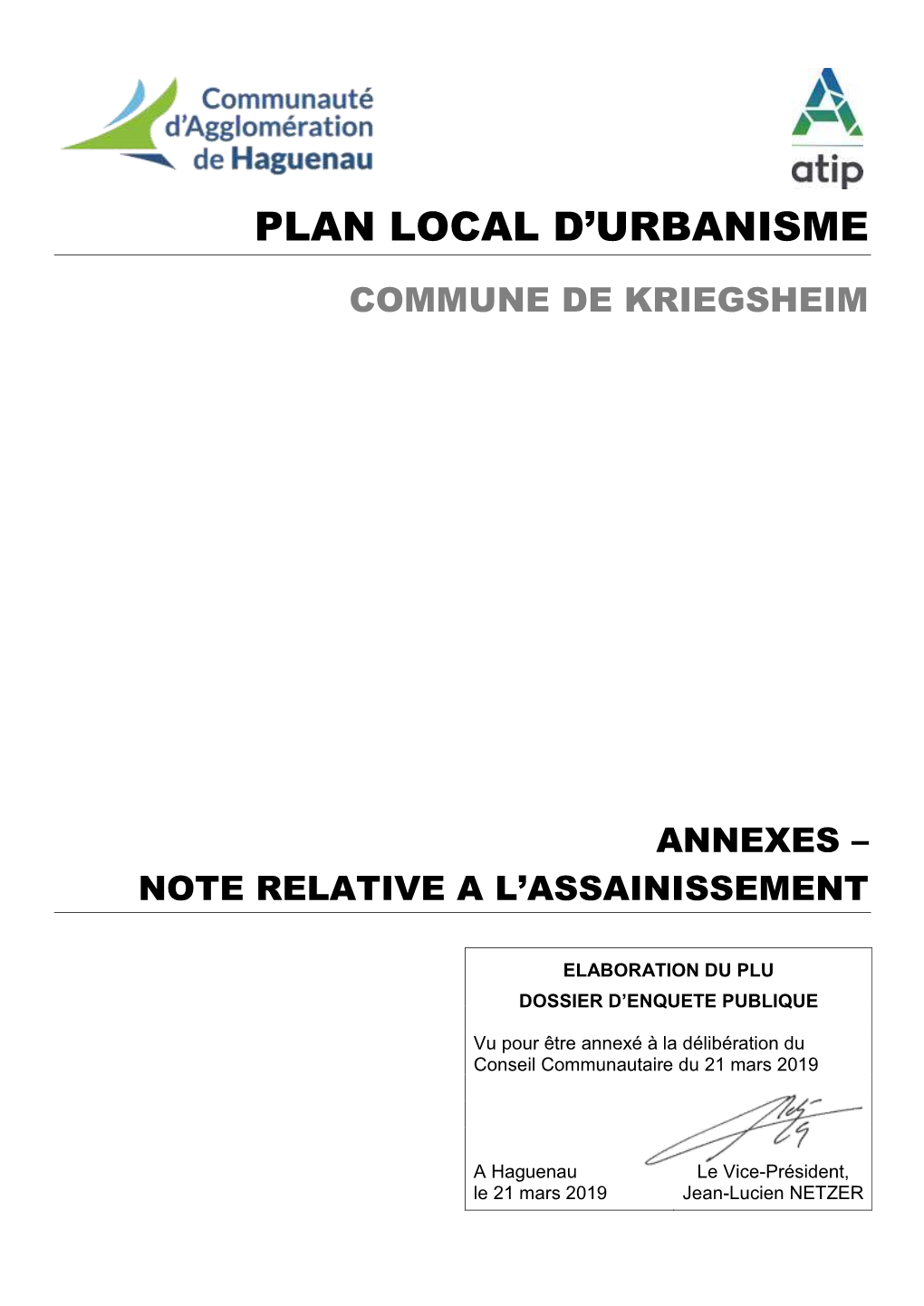 Annexes – Note Sur L'assainissement