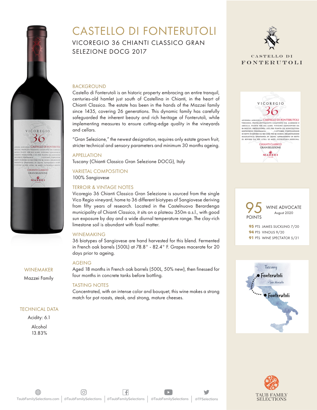 Castello Di Fonterutoli Vicoregio 36 Chianti Classico Gran Selezione Docg 2017