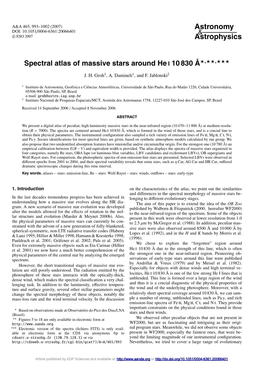 Spectral Atlas of Massive Stars Around $\Ion{He}