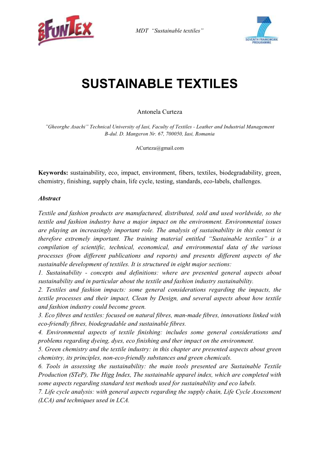 Sustainable Textiles”