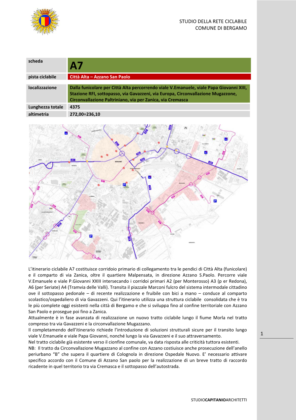Studio Della Rete Ciclabile Comune Di Bergamo 1